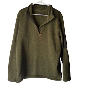 Victory Men's Green Heathered Quarter Zip Pullover Fleece Top Size Large Outdoor
